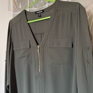 Express Khaki Green Top